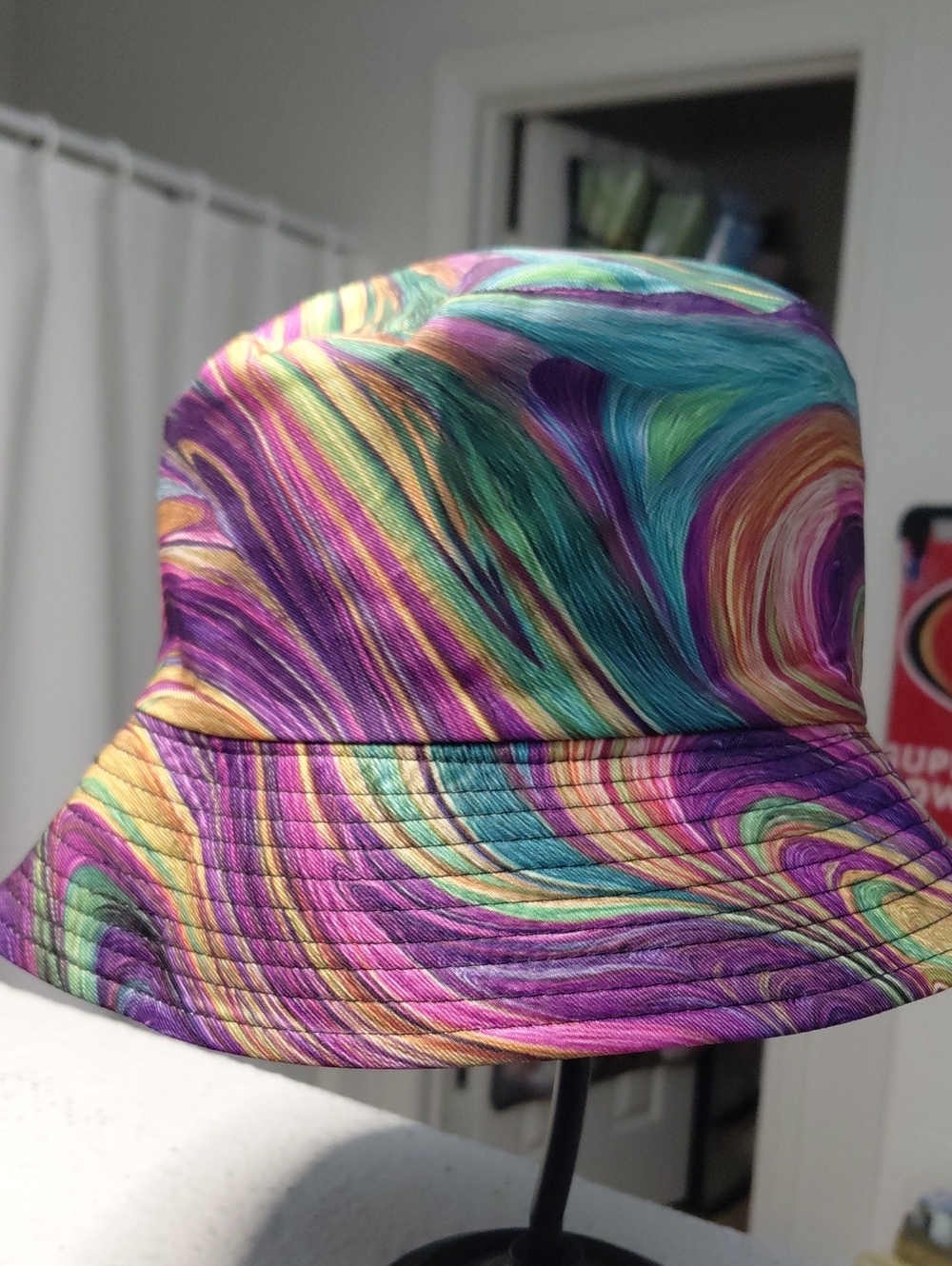 Swirl Print Bucket Hat - Multicolor Unisex 22"/23" - Picture 5 of 5